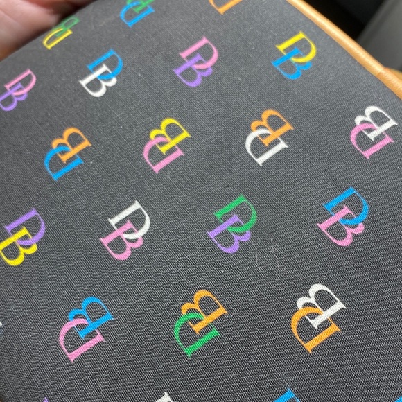 Dooney & Bourke Y2K small vintage Black Hobo Bag with Multicolor Logo - Picture 12 of 12